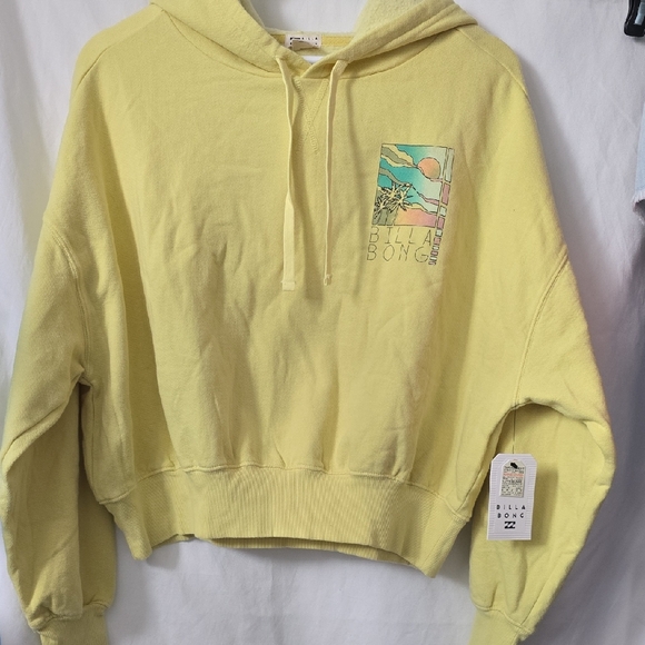 Billabong Tops - Billabong All Time Fleece Cropped Hoodie Trip Around The Sun NWT Sz Large